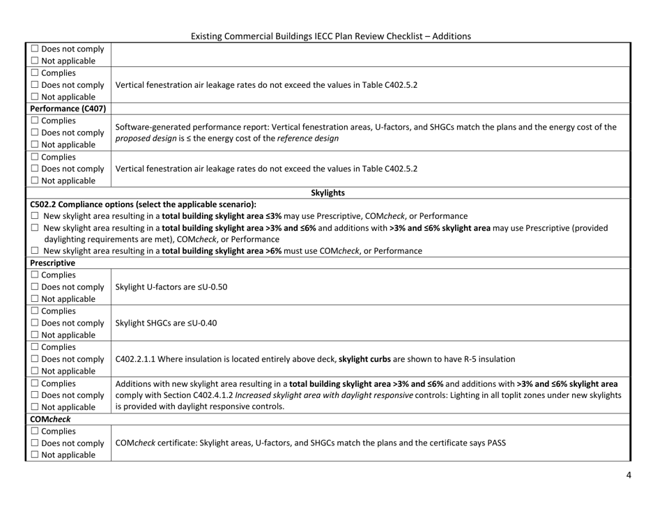 Existing Commercial Buildings Iecc Plan Review Checklist - City of Philadelphia, Pennsylvania, Page 4
