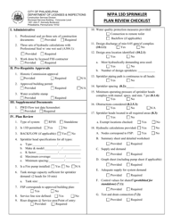 Document preview: NFPA 13d Sprinkler Plan Review Checklist - City of Philadelphia, Pennsylvania