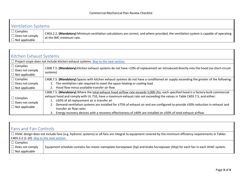 City of Philadelphia, Pennsylvania Commercial Mechanical Plan Review Checklist Fill Out, Sign