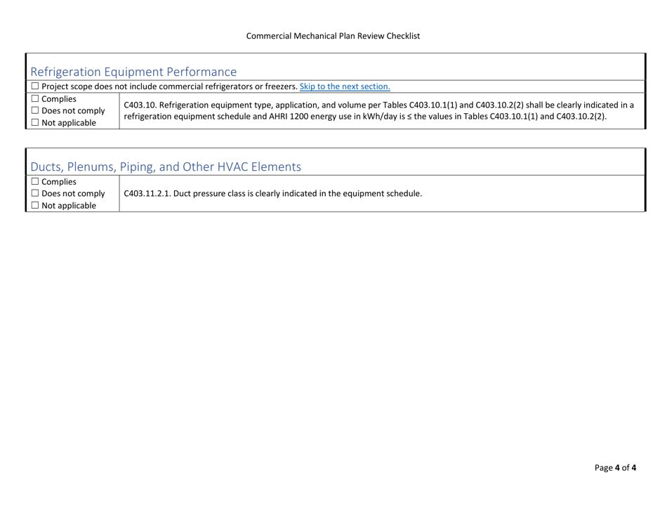 City of Philadelphia, Pennsylvania Commercial Mechanical Plan Review Checklist Fill Out, Sign