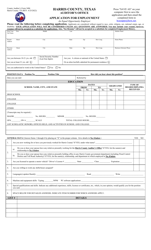 Form 3406 Application for Employment - Harris County, Texas