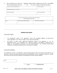 Form VN006 Application and Order to Serve Summons by Posting - Unlawful Detainer - County of Ventura, California, Page 2