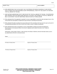 Form VN190 Application for Real Property Equity Bond and Delcaration of Property Owner(S) - County of Ventura, California, Page 2