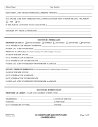 Form VN042 Guardianship Questionnaire - County of Ventura, California, Page 2