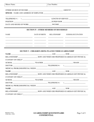 Form VN042 Guardianship Questionnaire - County of Ventura, California, Page 3