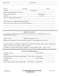 Form VN042 Guardianship Questionnaire - County of Ventura, California, Page 4