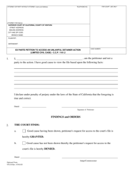 Document preview: Form VN130 Ex Parte Petition to Access an Unlawful Detainer Action (Limited Civil Case) - C.c.p. 1161.2 - County of Ventura, California