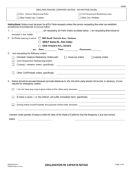 Form VN028 Declaration Re Ex Parte Notice - County of Ventura, California, Page 2