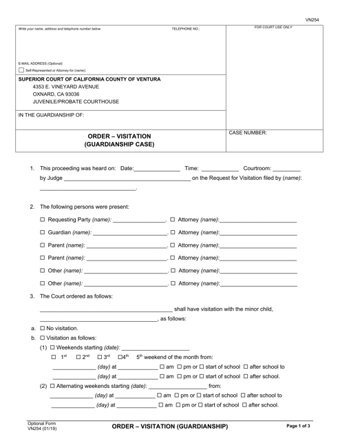 Form VN254  Printable Pdf