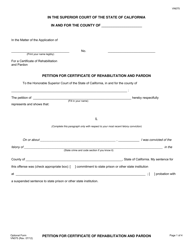 Form VN075 Petition for Certificate of Rehabilitation and Pardon - County of Ventura, California
