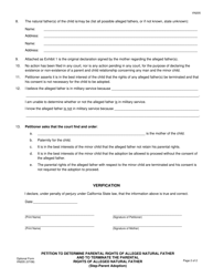 Form VN205 Petition to Determine Parental Rights of Alleged Natural Father and to Terminate the Parental Rights of Alleged Natural Father (Step-Parent Adoption) - County of Ventura, California, Page 2