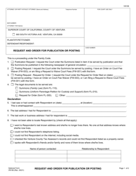 Form VN156 &quot;Request and Order for Publication or Posting&quot; - County of Ventura, California