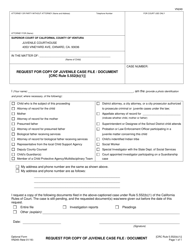 Form VN249 &quot;Request for Copy of Juvenile Case File/Document&quot; - County of Ventura, California