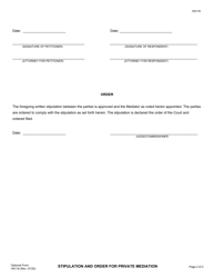 Form VN118 Stipulation and Order for Private Mediation - County of Ventura, California, Page 2