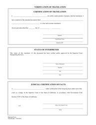 Document preview: Form VN100 Verification of Translation - County of Ventura, California