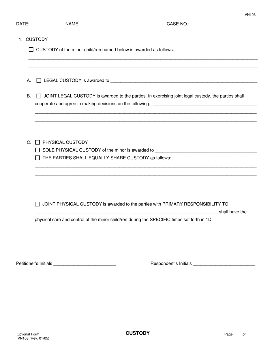 Form VN103 Stipulation and Order on Order to Show Cause; Settlement Agreement at Time of Trial; Continuance Dates - County of Ventura, California, Page 3
