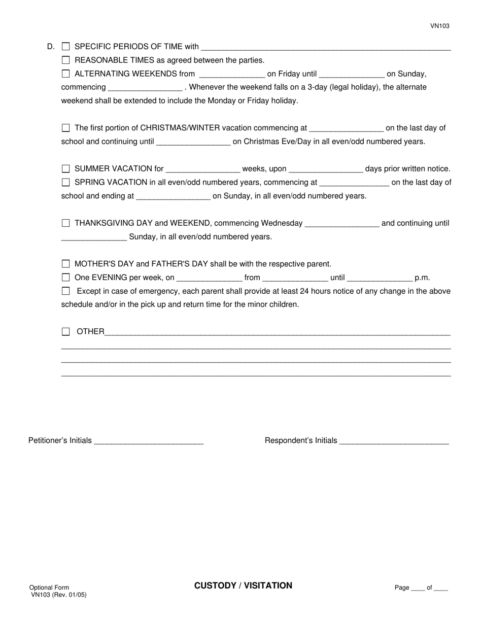 Form VN103 Stipulation and Order on Order to Show Cause; Settlement Agreement at Time of Trial; Continuance Dates - County of Ventura, California, Page 4