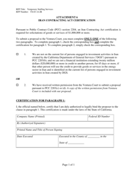 Document preview: Attachment 6 Iran Contracting Act Certification - Temporary Staffing Services - County of Ventura, California