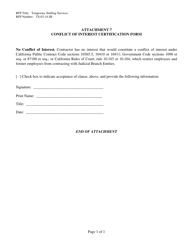 Document preview: Attachment 7 Conflict of Interest Certification Form - County of Ventura, California