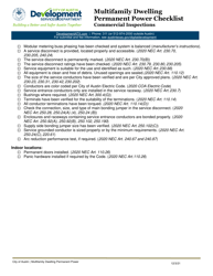 Multifamily Dwelling Permanent Power Checklist - Commercial Inspections - City of Austin, Texas, Page 2