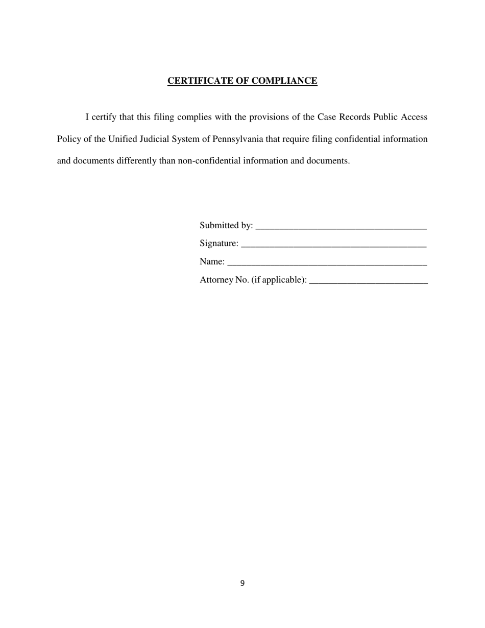 Guilty Plea Colloquy Form - Snyder County, Pennsylvania, Page 9