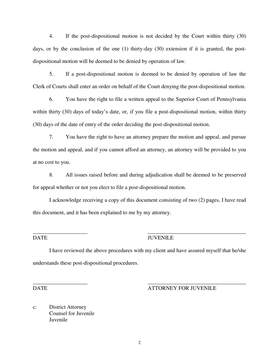 Post-dispositional Procedures - Snyder County, Pennsylvania, Page 2