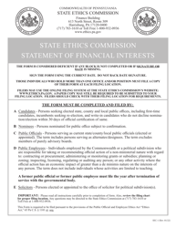 Form SEC-1 Statement of Financial Interests - Pennsylvania