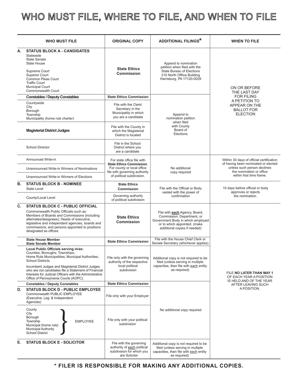 Form SEC-1 Statement of Financial Interests - Pennsylvania, Page 4