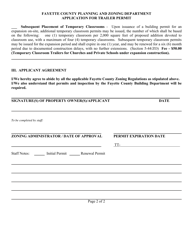 Application for Trailer Permit - Fayette County, Georgia (United States), Page 2