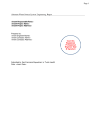 Non-potable Engineering Report Template - City and County of San Francisco, California, Page 3