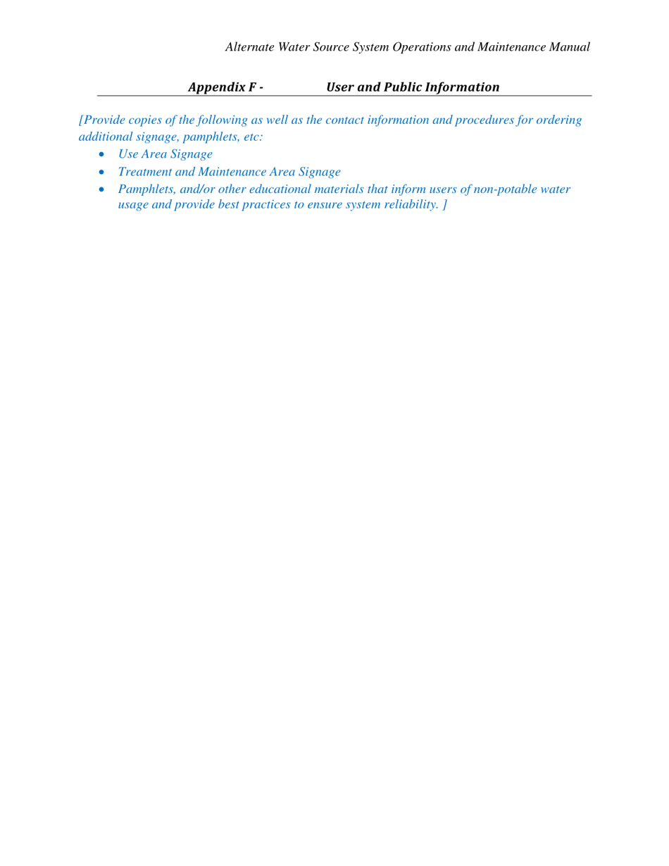 Alternate Water Source System Operations and Maintenance Manual - City and County of San Francisco, California, Page 15