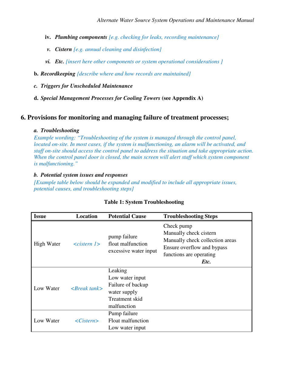 Alternate Water Source System Operations and Maintenance Manual - City and County of San Francisco, California, Page 7
