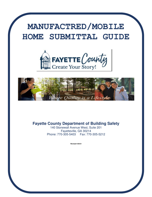 Manufactred / Mobile Home Submittal Guide - Fayette County, Georgia (United States) Download Pdf