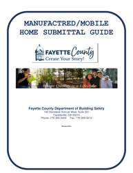 Manufactred/Mobile Home Submittal Guide - Fayette County, Georgia (United States)
