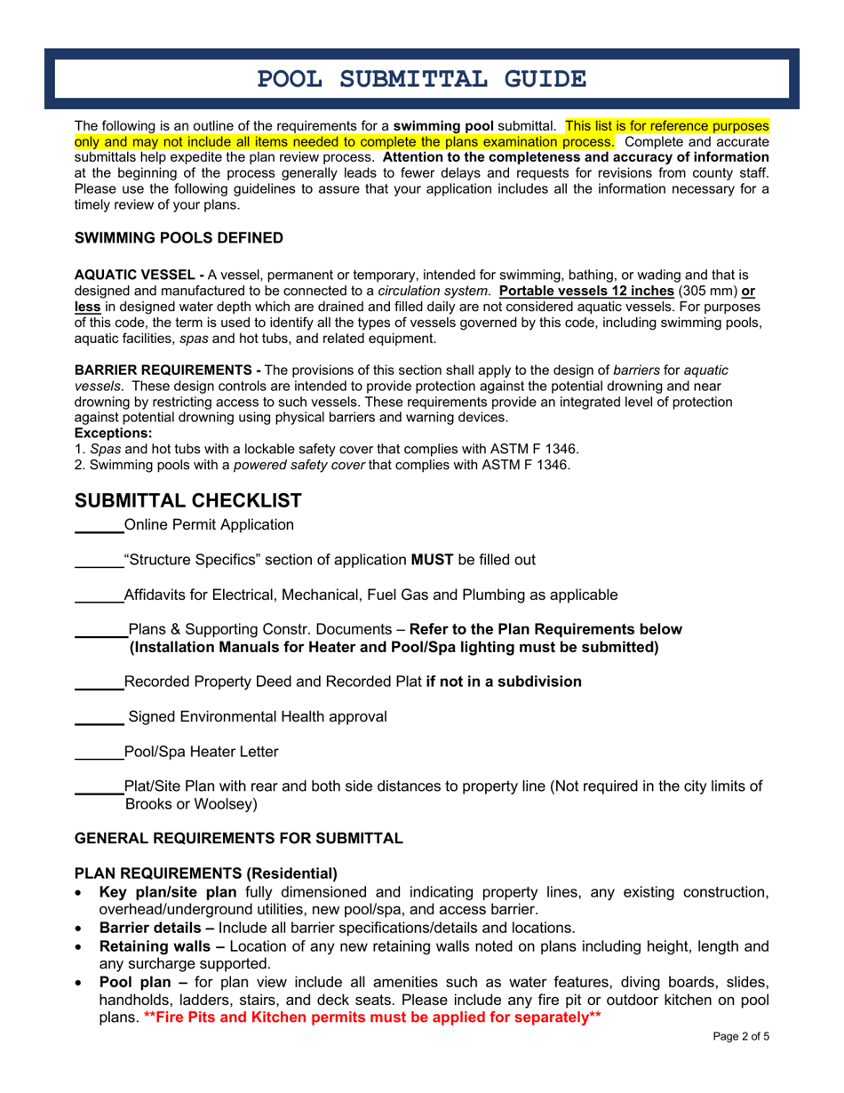 Pool Submittal Guide - Fayette County, Georgia (United States), Page 2