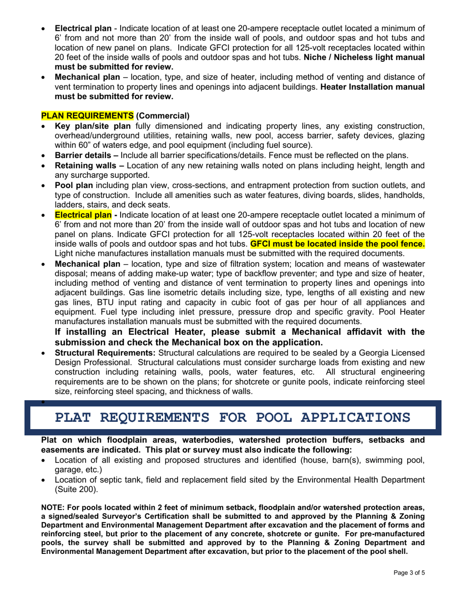Pool Submittal Guide - Fayette County, Georgia (United States), Page 3