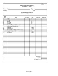 Form DS-49 Subdivision Improvements Estimate of Costs - County of Ventura, California, Page 7
