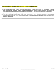 Form DSF-01 Floodplain Development Permit - County of Ventura, California, Page 2