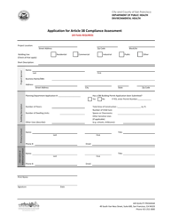 Application for Article 38 Compliance Assessment - City and County of San Francisco, California, Page 2