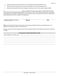 Commissary/Catering Facility/Permitted Kitchen Verification Form for Caterers - City and County of San Francisco, California, Page 2