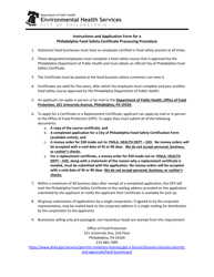 Application for Food Establishment Personnel Food Safety Certificate or Certificate Replacement - City of Philadelphia, Pennsylvania, Page 2