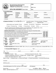 Form MRD03 Initial Risk Assessment - City and County of San Francisco, California, Page 2