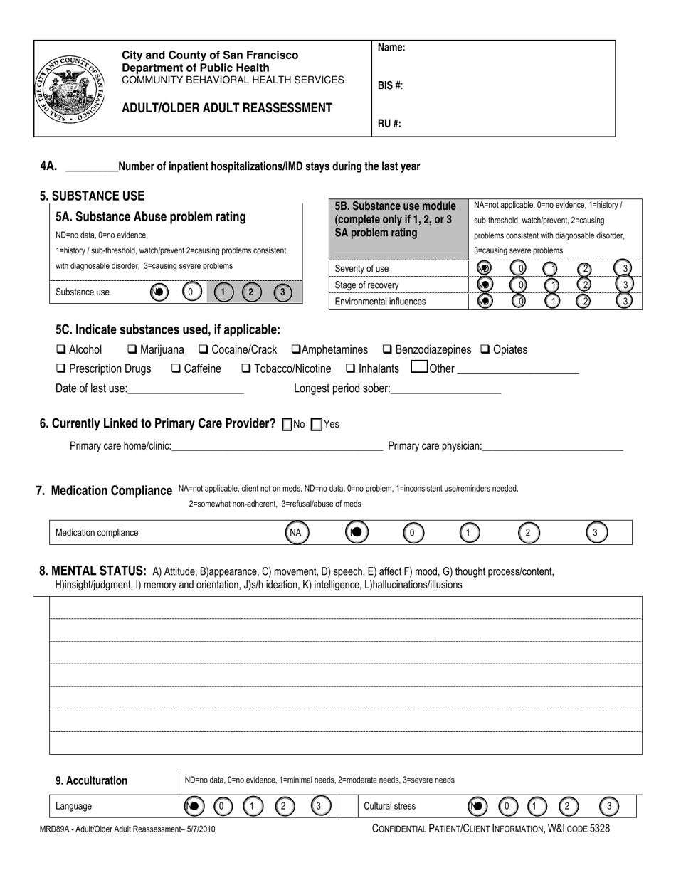 Adult / Older Adult Reassessment - City and County of San Francisco, California, Page 3