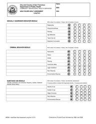 Form MRD90 Adult/Older Adult Assessment Long Form - City and County of San Francisco, California, Page 10