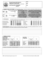 Form MRD90 Adult/Older Adult Assessment Long Form - City and County of San Francisco, California, Page 2