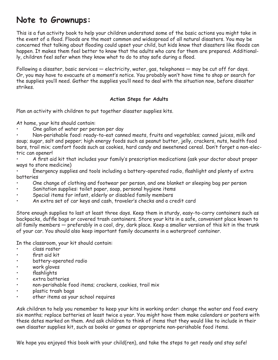 Flood Preparedness Activity Book, Page 15