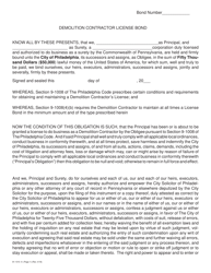 Document preview: Form 81-1010 A Demolition Contractor License Bond - Class a - City of Philadelphia, Pennsylvania