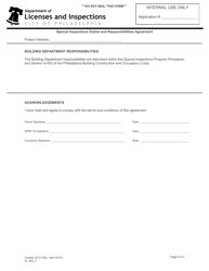 Form SI_003_F Special Inspections Duties and Responsibilities Agreement - City of Philadelphia, Pennsylvania, Page 4