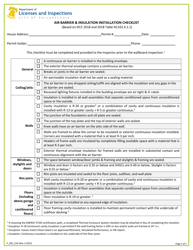 Document preview: Form P_002_CHK Air Barrier & Insulation Installation Checklist - City of Philadelphia, Pennsylvania