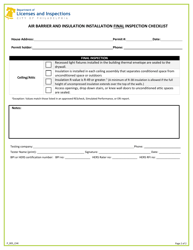 Form P_005_CHK Residential Duct &amp; Envelope Testing (Det) Form - City of Philadelphia, Pennsylvania, Page 2